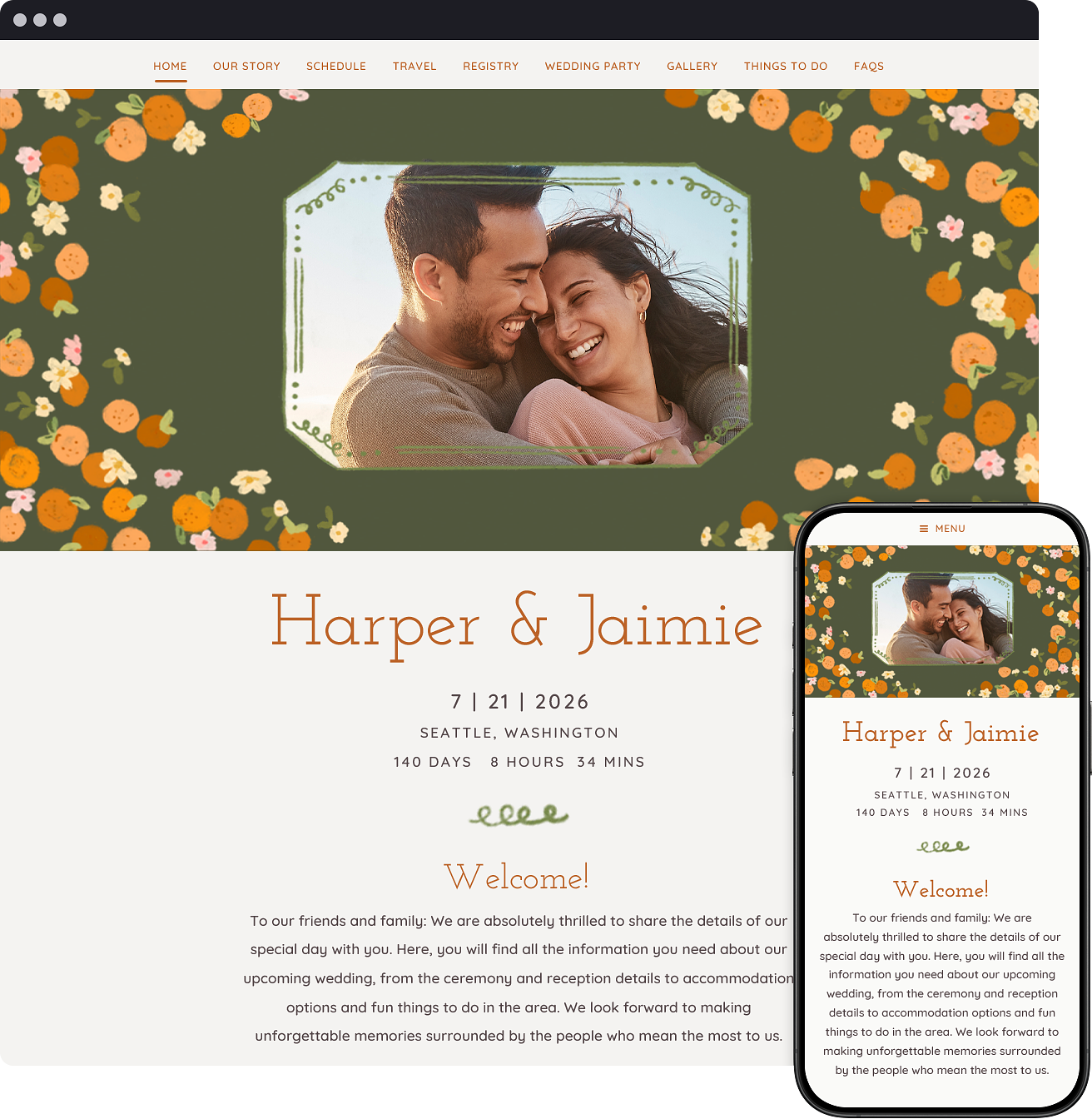 Citrus Floral Pattern