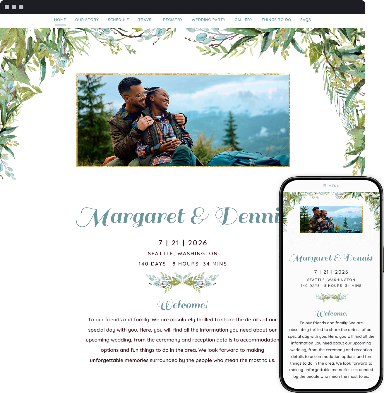 Greenery & Gold Foil