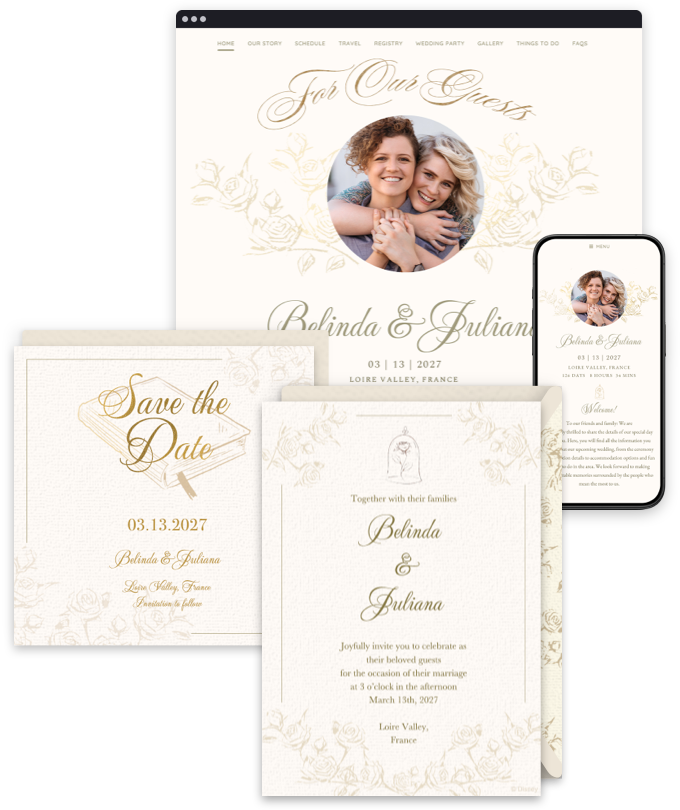Beauty & The Beast Disney wedding collection